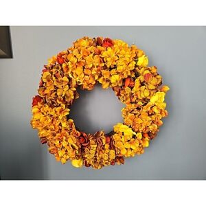 20" Fall Hydrangea Wreath Realistic Artificial Home Office Decor Looks Natural